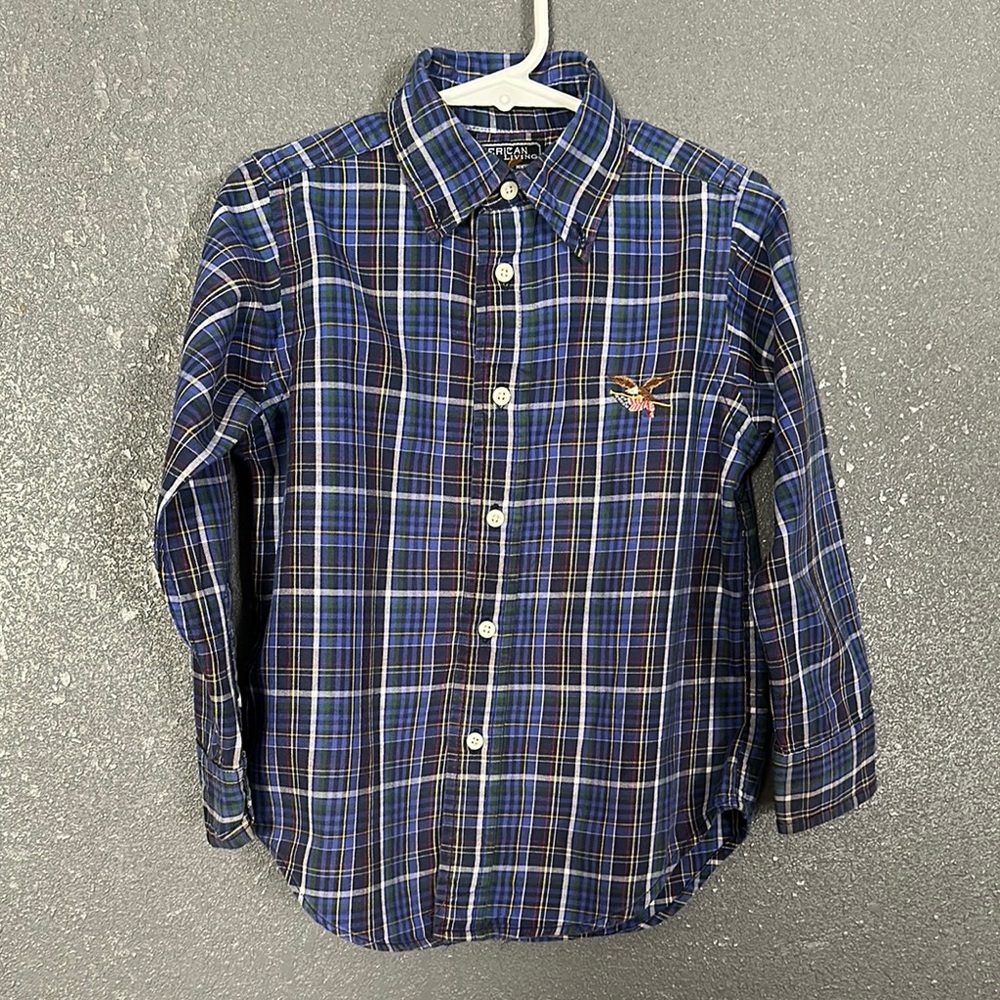 Blue Plaid Kids Shirt